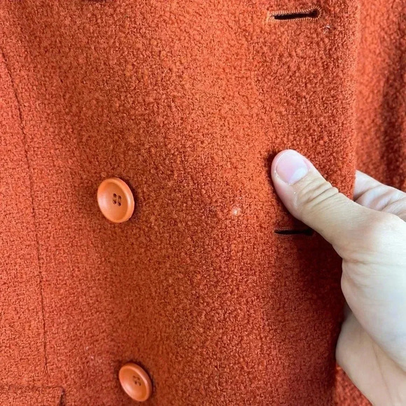 Kate Hill Double-Breasted Burnt Orange Wool Blazer - Picture 8 of 11